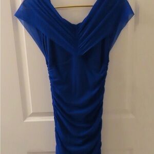 Chic Strapless Blue Dress